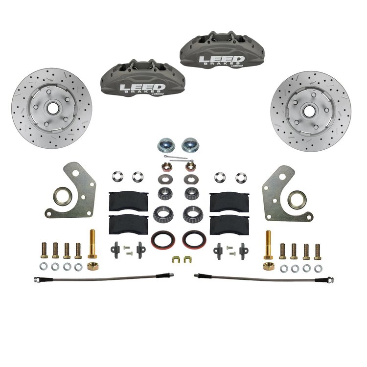FC2006SMX MaxGrip Lite 4-Piston Front Brake Conversion Kit w/Drilled Rotors, Mopar C-Body, Spindle Mount, Anodized Calipers