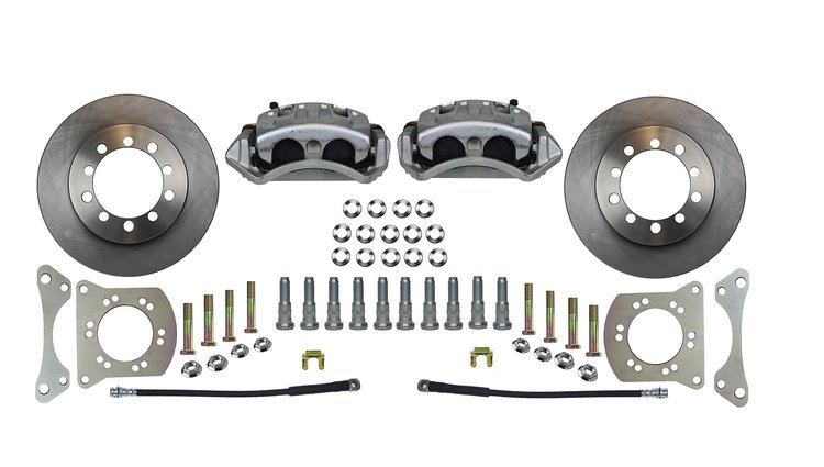 FC3001SM Brake Conversion Kit, Spindle Kit w/Plain Rotors & Zinc Plated Calipers