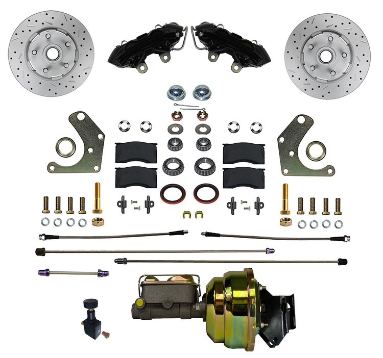 BFC2003-P405X Power Front Kit w/Drilled Rotors, Mopar C-Body, Black Powder Coated Calipers