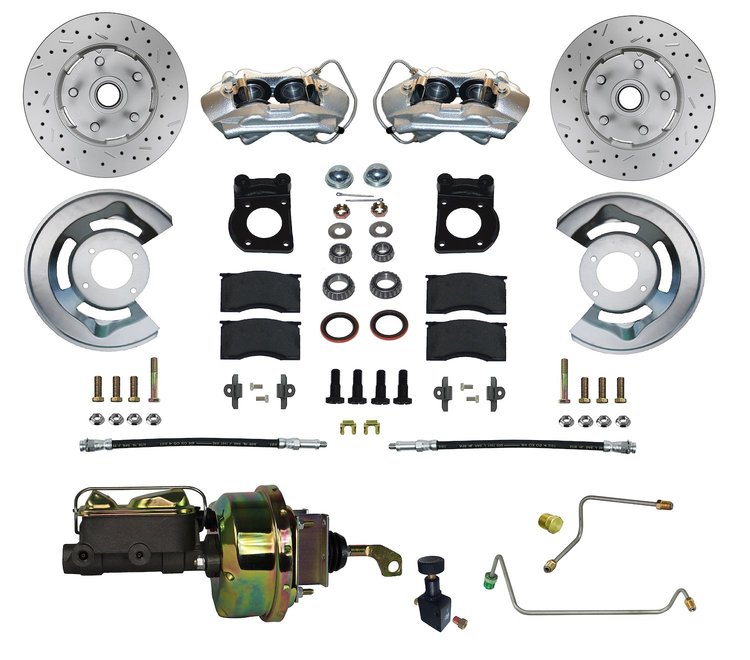 FC0001-H405MX Power Front Kit w/Drilled Rotors, Zinc Plated Calipers