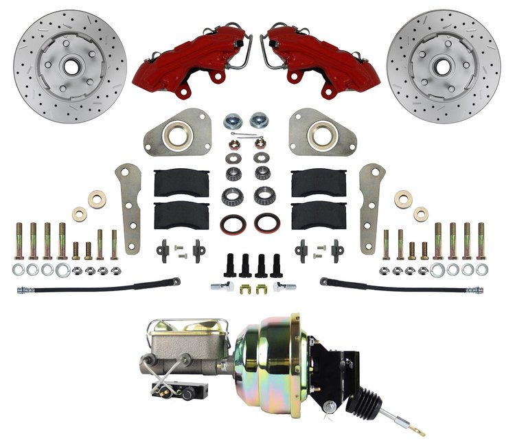 RFC0025-P307X Power Front Kit w/Drilled Rotors, Red Powder Coated Calipers