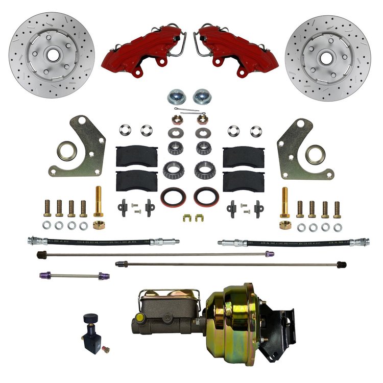 RFC2003-P405X Power-to-Power Front Kit w/Drilled Rotors, Mopar C-Body, Red Powder Coated Calipers