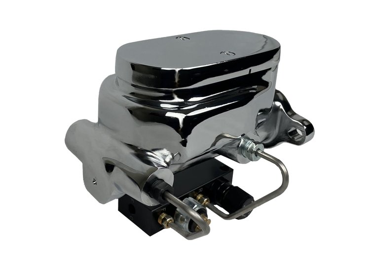 M_6C7 Master Cylinder, Master Cylinder Kit 1-1/8 in. Bore Chrome Flat Top w/Adjustable Valve