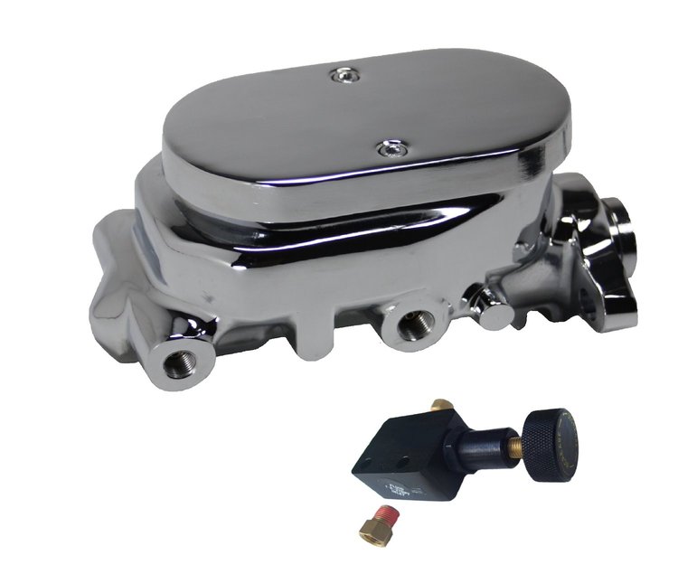 M_F05 Master Cylinder, Master Cylinder Kit 1 in. Bore Chrome Flat Top w/Adjustable Valve
