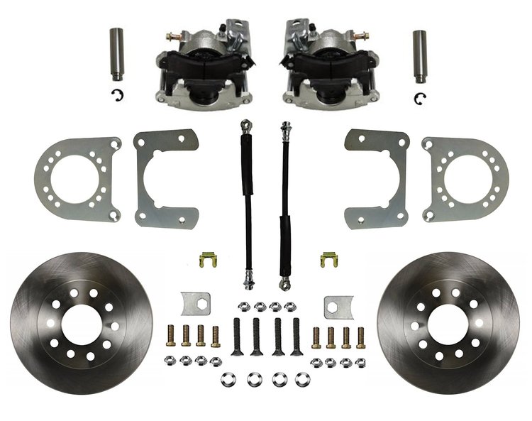 RC6002 Rear Disc Brake Conversion Kit w/Plain Rotors, 1963-1987 GM C10 Truck w/5-Lug, Single Piston, Zinc Plated Calipers