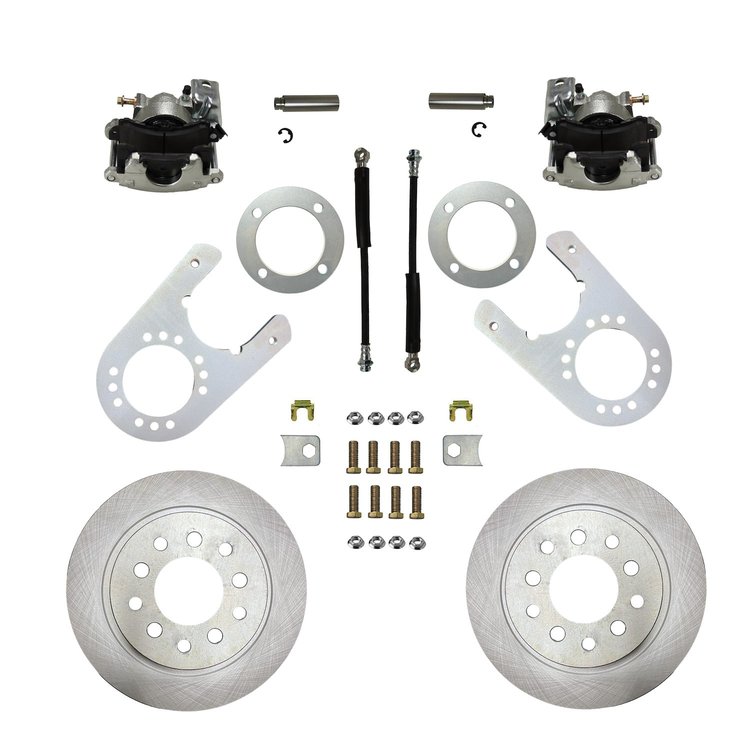 RC6004 Brake Conversion Kit, Rear Disc Brake Kit w/Plain Rotors & Zinc Plated Calipers