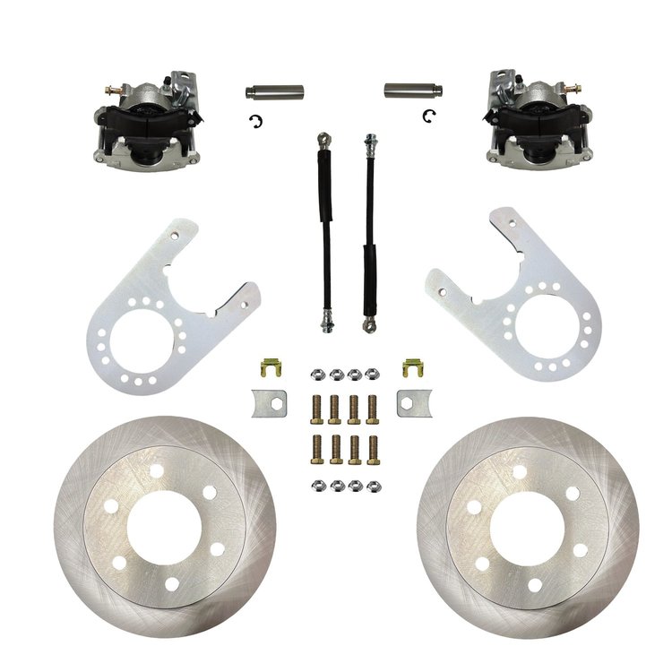 RC6005 Brake Conversion Kit, Rear Disc Brake Kit w/Plain Rotors & Zinc Plated Calipers