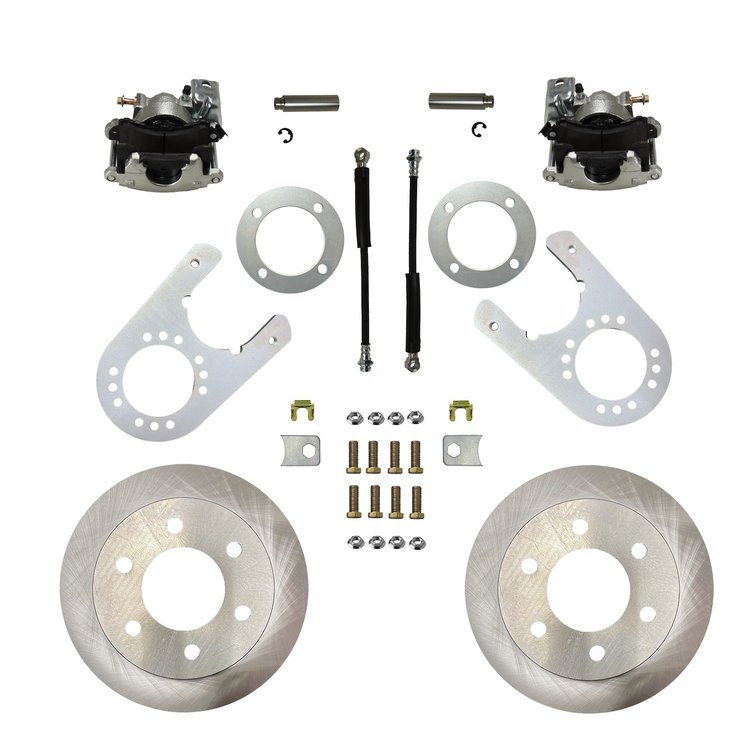 RC6006 Brake Conversion Kit, Rear Disc Brake Kit w/Plain Rotors & Zinc Plated Calipers
