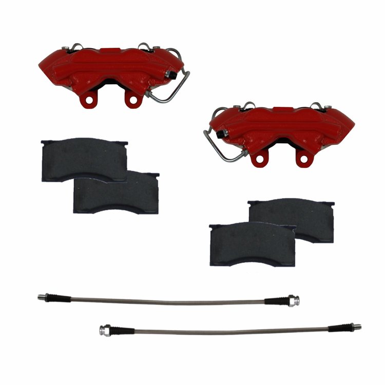 RCC0001 Brake Caliper Kit, Front Kit w/Red Powder Coated Calipers