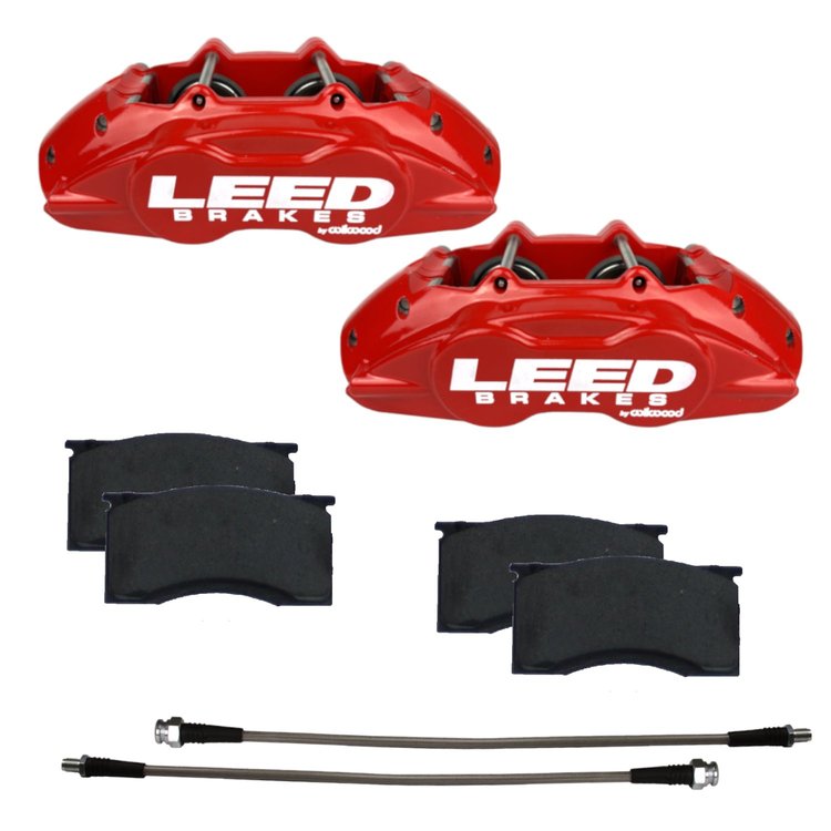 RCC0005 Brake Caliper Kit, Front Kit w/Red Powder Coated Calipers
