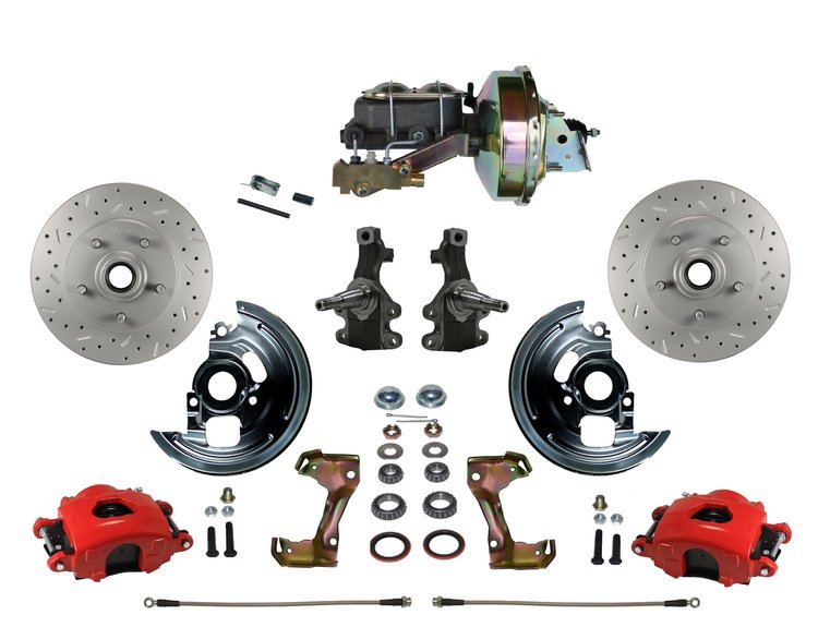 GM A/F/X-Body Front Disc Brake Conversion Kit w/2 in. Drop Spindles