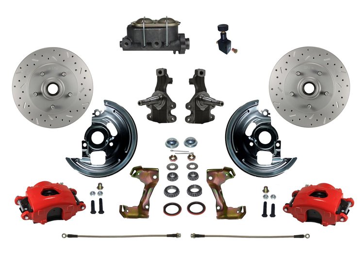 Chevy II/Nova Front Disc Brake Conversion Kit w/2 in. Drop Spindles