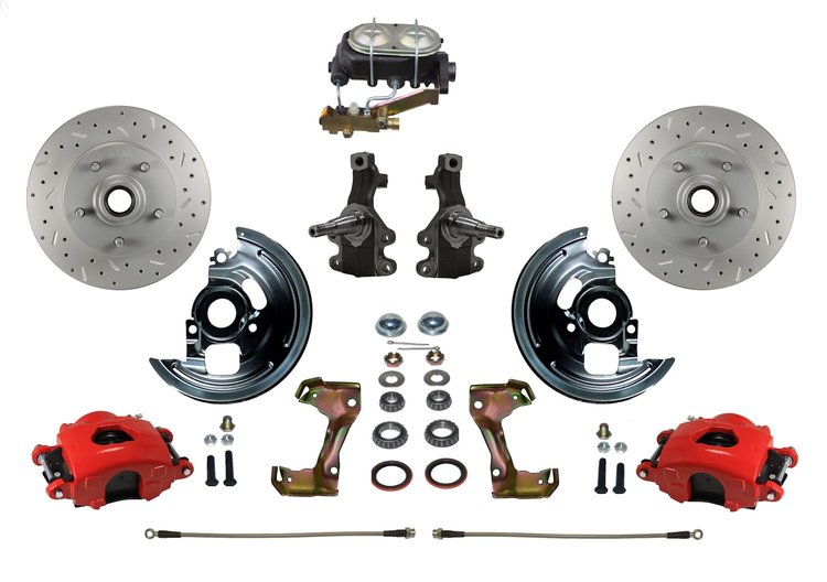 Chevy II/Nova Front Disc Brake Conversion Kit w/2 in. Drop Spindles