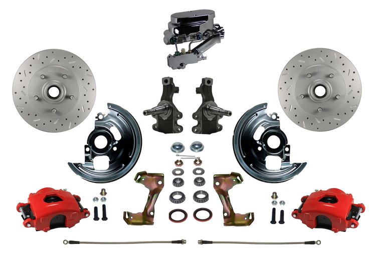Chevy II/Nova Front Disc Brake Conversion Kit w/2 in. Drop Spindles