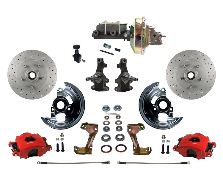 Chevy II/Nova Front Disc Brake Conversion Kit w/2 in. Drop Spindles