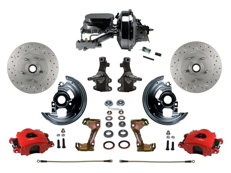 Chevy II/Nova Front Disc Brake Conversion Kit w/2 in. Drop Spindles