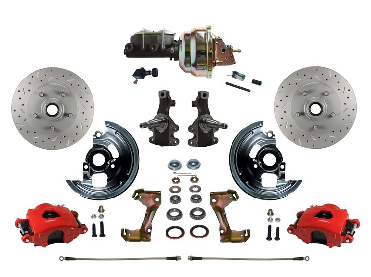 Chevy II/Nova Front Disc Brake Conversion Kit w/2 in. Drop Spindles