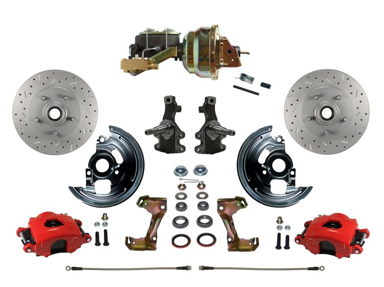 Chevy II/Nova Front Disc Brake Conversion Kit w/2 in. Drop Spindles