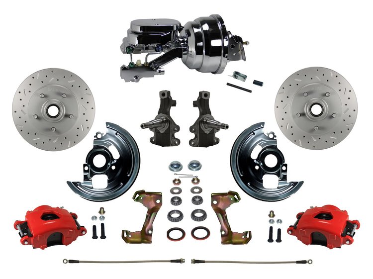 Chevy II/Nova Front Disc Brake Conversion Kit w/2 in. Drop Spindles