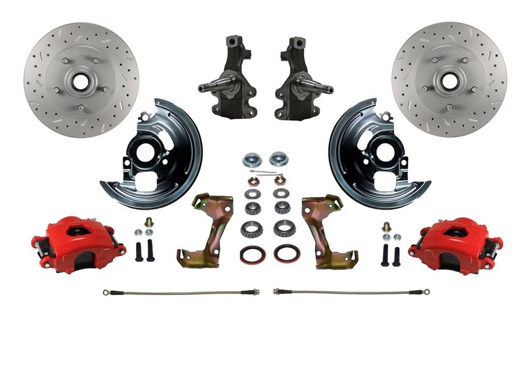 Chevy II/Nova Front Disc Brake Conversion Kit w/2 in. Drop Spindles