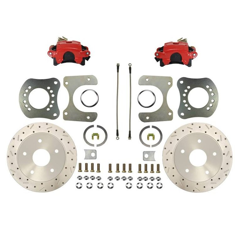 RRC0018X MaxGrip XDS Rear Disc Brake Conversion Kit for 1957-1986 Ford F100/F150/Bronco [Small Bearing Rear Axle, Red Calipers]