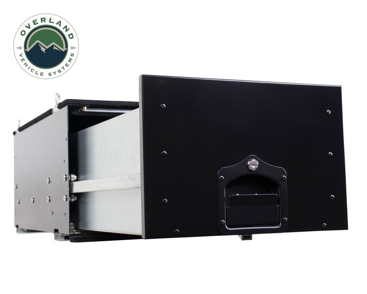 Cargo Box With Slide Out Drawer Size - Black Powder Coat