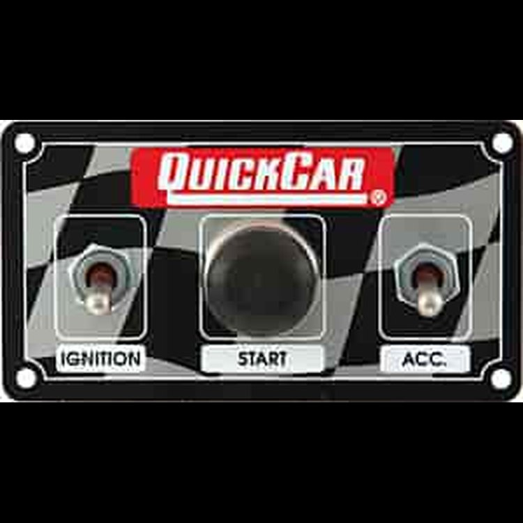 Single Dirt Car Ignition Control Panel Includes Start Button, Ignition Switch & Accessory Switch Height: 2-1/2" Width: 4-5/8"