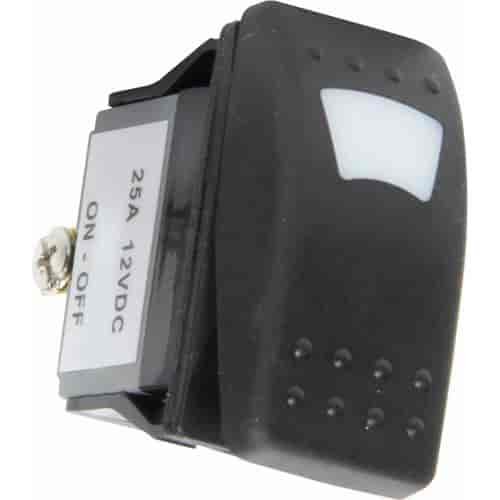 Lighted On-Off-On Rocker Switch Red