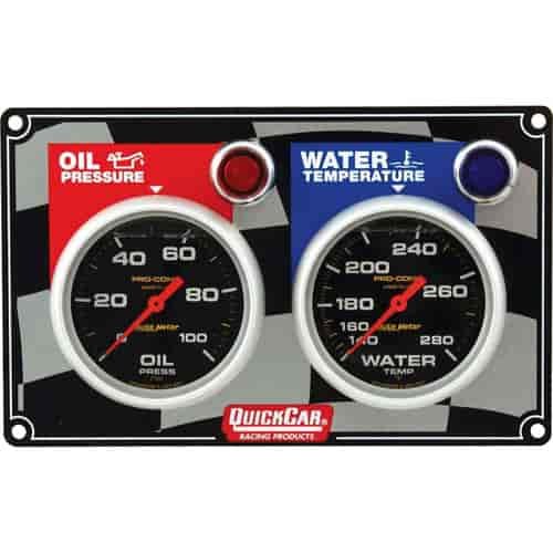 2 Gauge Panel with Pro-Comp Gauges Oil Pressure/Water Temp
