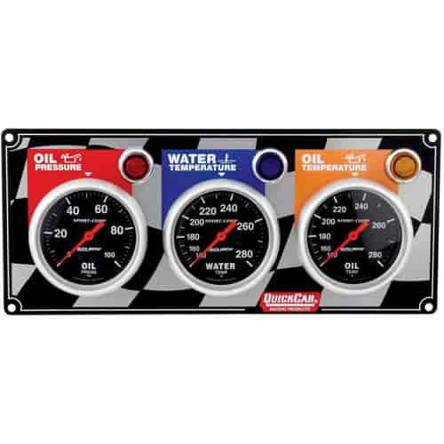 3 Gauge Panel with Sport-Comp Gauges Oil Pressure/Water Temp/Oil Temp