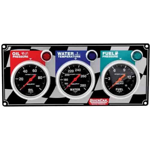 3 Gauge Panel with Sport-Comp Gauges Oil Pressure/Water Temp/Fuel Pressure