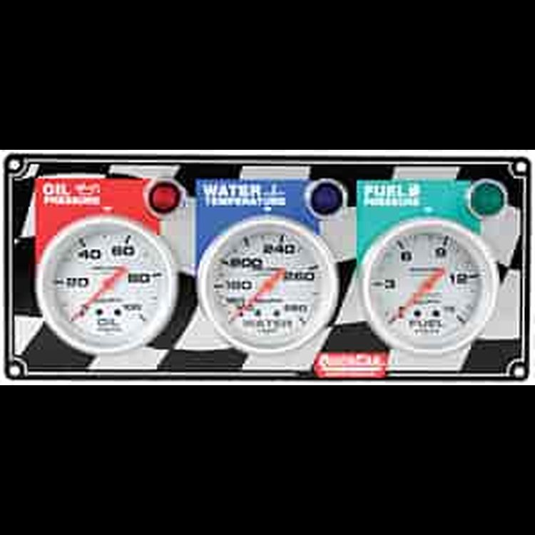3 Gauge Panel with Ultra-Lite Gauges Oil Pressure/Water Temp/Fuel Pressure