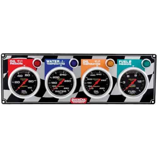 4 Gauge Panel with Pro-Comp Gauges Oil Pressure/Water Temp/Oil Temp/Fuel Pressure