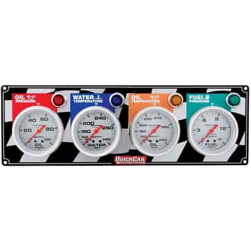4 Gauge Panel with Ultra-Lite Gauges Oil Pressure/Water Temp/Oil Temp/Fuel Pressure