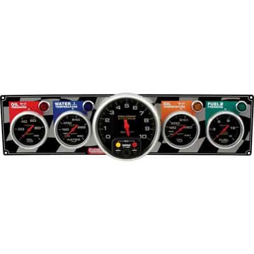 4-1 Gauge Panel with Pro-Comp 5" Tach & Gauges Oil Pressure/Water Temp/Oil Temp/Fuel Pressure/Tachometer