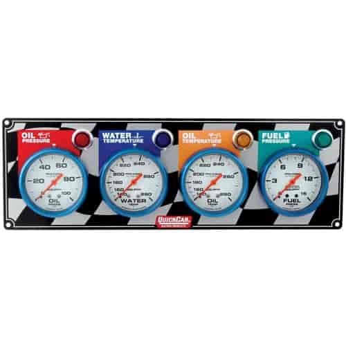 4 Gauge Panel with Ultra-Nite Gauges Oil Pressure/Water Temp/Oil Temp/Fuel Pressure