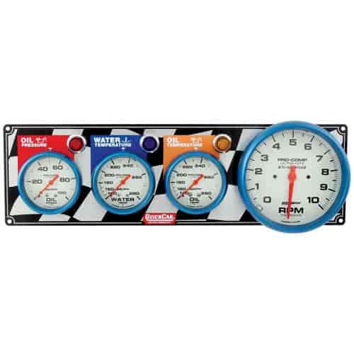 3-1 Gauge Panel with Ultra-Nite 5" Tach & Gauges Oil Pressure/Water Temp/Oil Temp/Tachometer