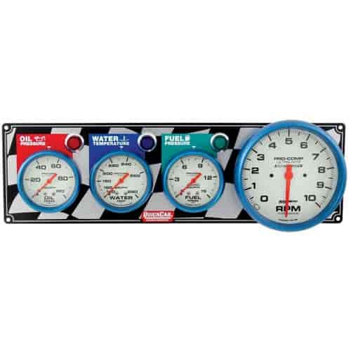 3-1 Gauge Panel with Ultra-Nite 5" Tach & Gauges Oil Pressure/Water Temp/Fuel Pressure/Tachometer
