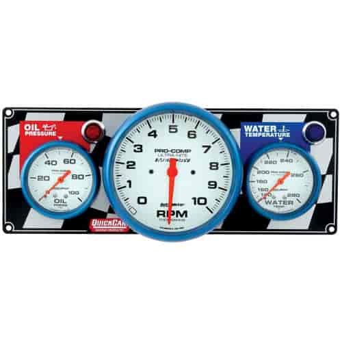 2-1 Gauge Panel with Ultra-Nite 5" Tach & Gauges Oil Pressure/Water Temp/Tachometer