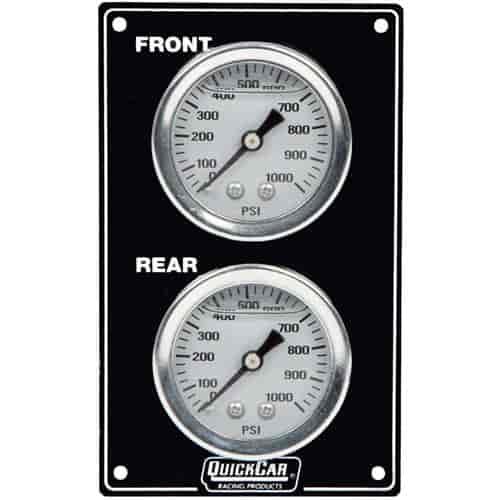 Mini Brake Bias Gauge Panel Liquid Filled 1-1/2 Gauges Black Vertical Panel