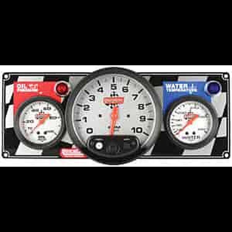 Standard 2-1 Gauge Panel Oil Pressure/Water Temp/Tachometer Checkered Flag