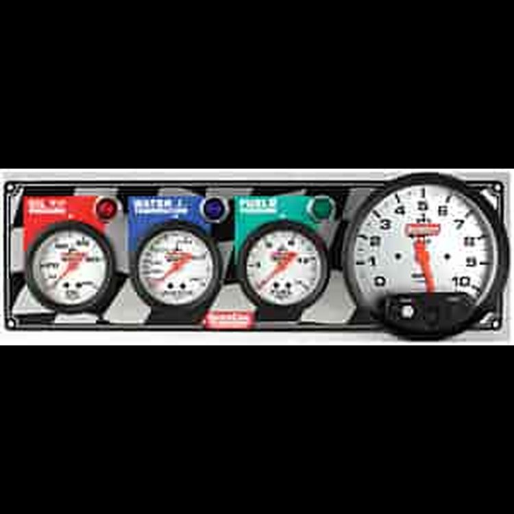 Standard 3-1 Gauge Panel Oil Pressure/Water Temp/Fuel Pressure/Tachometer Checkered Flag