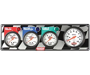 Standard 3-1 Gauge Panel Oil Pressure/Water Temp/Fuel Pressure/Tachometer Checkered Flag