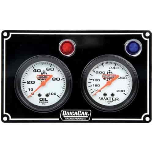 Standard 2-Gauge Panel Oil Pressure/Water Temp Black