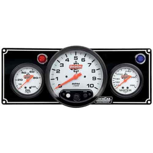 Standard 2-1 Gauge Panel Oil Pressure/Water Temp/Tachometer Black
