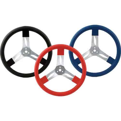 Aluminum Steering Wheel 17" Black Grip