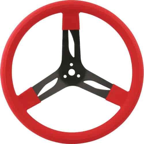 Steel Steering Wheel 15" Red Grip