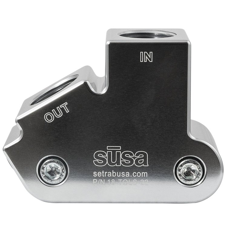 18-TOLS-22 Oil Cooler Adapter for LS Motors, Billet Aluminum, Oil Cooler Access Via Engine Block-Mount Take-Off Plate