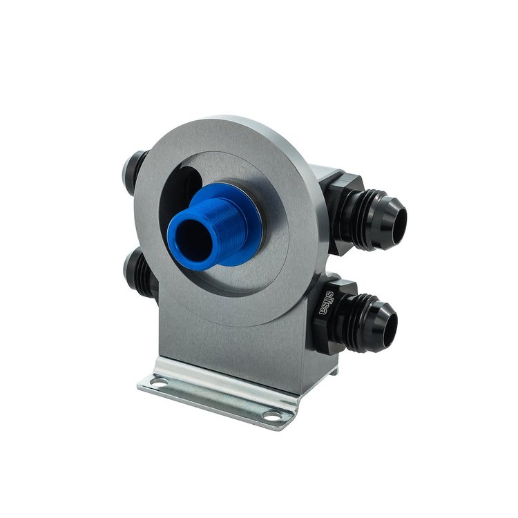 18-RFHUT77-22-22-LTR Thermostatic Remote Oil Filter Stand, Left to Right Flow, 77 mm Landing Surface w/ 22 mm Filter Nipple