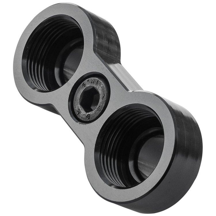 18-TOP1001-22 Oil Cooler Take-Off Plate, For BMW, w/ 22 mm x 1.5 Female Ports; Bolt; O-Rings [Billet Aluminum]